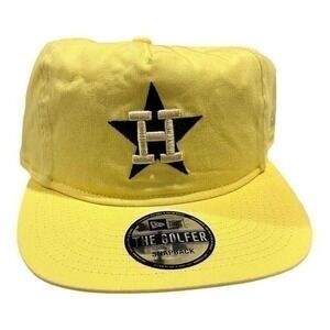 Houston Astros New Era‎ The Golfer Yellow Snapback Hat Unisex Adjustable Fit